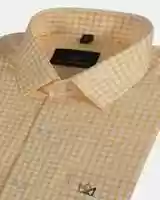 Free download Men Yellow Checks Regular Fit Linen Shirt free photo or picture to be edited with GIMP online image editor