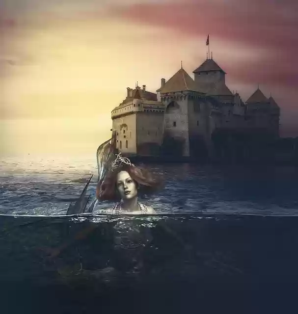 Template Photo Mermaid Castle Sea for OffiDocs