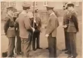 Free download Military Group Examining Cross Country Ski, Germany, 1966. free photo or picture to be edited with GIMP online image editor