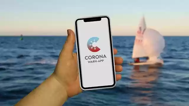 Free download mobile corona warning app hand sea free picture to be edited with GIMP free online image editor