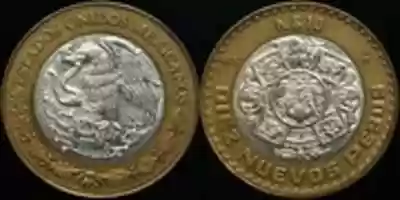Free download Moneda 10 nuevos pesos Mexico Nueva Reforma Monetaria 1992 free photo or picture to be edited with GIMP online image editor