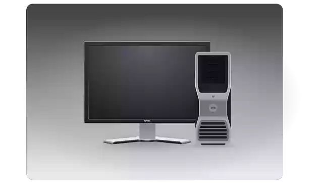 Monitor Lcd WorkstationFree vector graphic on