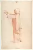 Free download Monk (lower register; study for wall paintings in the Chapel of Saint Remi, Sainte-Clotilde, Paris, 1858) free photo or picture to be edited with GIMP online image editor