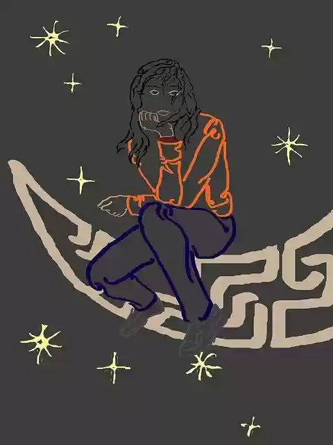 Free download Moon Girl Woman -  free illustration to be edited with GIMP free online image editor