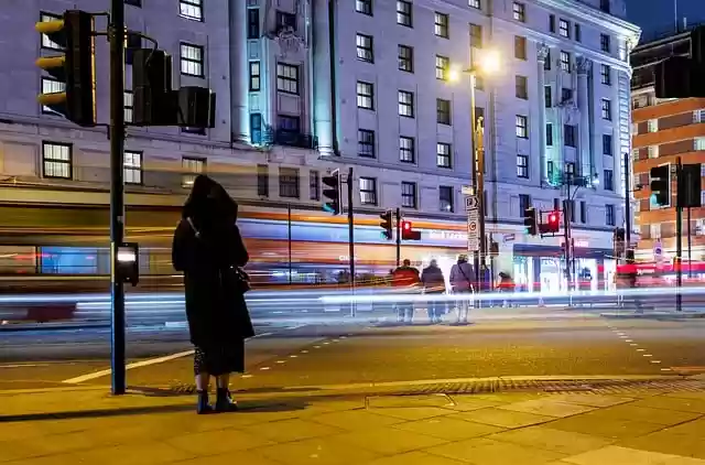 Free download motion traffic night woman city free picture to be edited with GIMP free online image editor