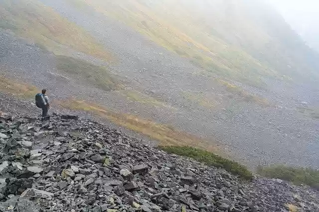 Free download Mountain Climbing Autumn Fog 涸沢 -  free photo or picture to be edited with GIMP online image editor