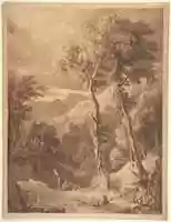 Free download Mountainous Landscape with a Party of Travellers (Scene on the River Pellene Achaia) free photo or picture to be edited with GIMP online image editor
