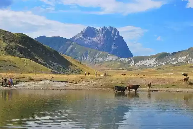 Free download mountains lake people animals free picture to be edited with GIMP free online image editor