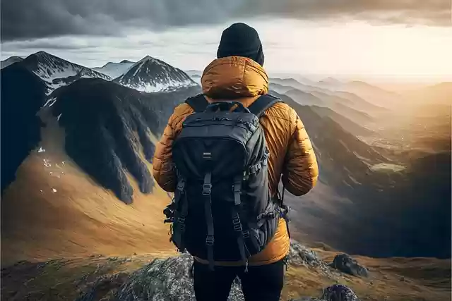 Free download mountains man sunlight nature free picture to be edited with GIMP free online image editor