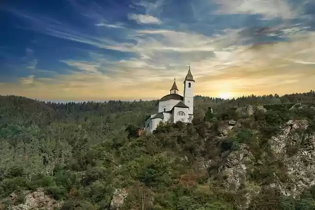 Free download mountains sunset alps church free picture to be edited with GIMP free online image editor