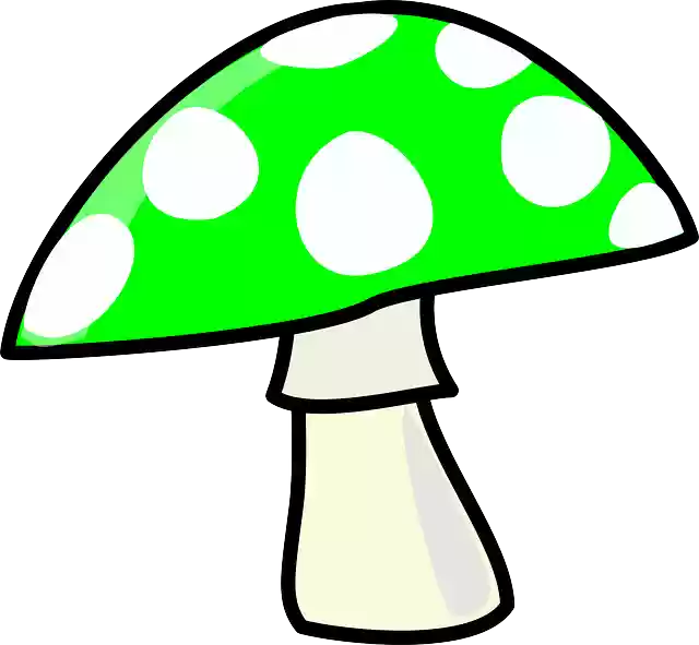 Free download Mushroom Fly Agaric Green - Free vector graphic on Pixabay free illustration to be edited with GIMP free online image editor