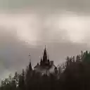 Mystical Castle in Foggy Winter Landscape  screen for extension Chrome web store in OffiDocs Chromium
