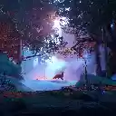 Mystical Wolf in the Night Forest  screen for extension Chrome web store in OffiDocs Chromium