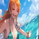 Nami Smiling Ocean Wave One Piece Live Wallpaper  screen for extension Chrome web store in OffiDocs Chromium
