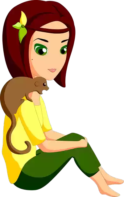 Free download Naturalist Girl Pet -  free illustration to be edited with GIMP free online image editor