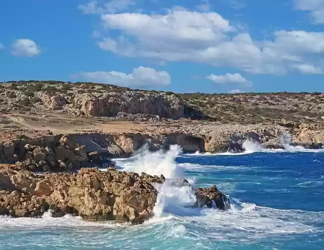 Free download nature coast sea waves cavo greko free picture to be edited with GIMP free online image editor