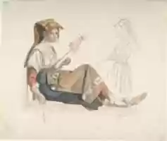 Free download Neapolitan Woman (recto); Study for an Interior (verso) free photo or picture to be edited with GIMP online image editor