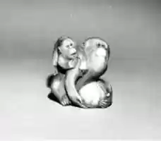 Free download Netsuke of a Female Monkey Holding a Nut while her Baby Crawls on her Back free photo or picture to be edited with GIMP online image editor