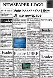 Free download Newspaper DOC, XLS or PPT template free to be edited with LibreOffice online or OpenOffice Desktop online