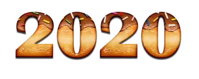 Free download New Year 2020 Cake -  free illustration to be edited with GIMP free online image editor