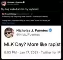 Free download Nick Fuentes Mlk Day Tweet From 8:13 PM, Jan 17, 2021 free photo or picture to be edited with GIMP online image editor