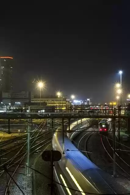 Free download Night Trains Railway Train -  free photo or picture to be edited with GIMP online image editor