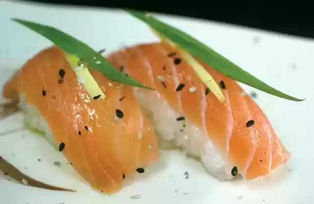Free download Niguiri Salmon Japanese Food -  free photo or picture to be edited with GIMP online image editor