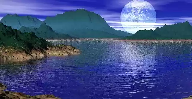 Free download Ocean Moonlight Island -  free illustration to be edited with GIMP free online image editor