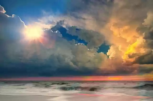 Free download ocean sky sun rays clouds free picture to be edited with GIMP free online image editor