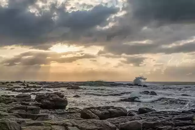 Free download ocean waves rocks sunrise shadbay free picture to be edited with GIMP free online image editor