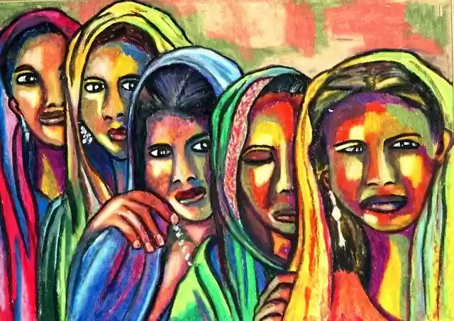 Free download Oil Pastel Women Artistic -  free illustration to be edited with GIMP free online image editor