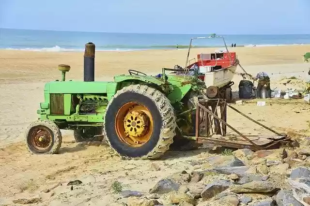 Free download Old Tractor Sea Towing -  free photo or picture to be edited with GIMP online image editor