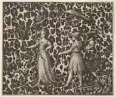 Free download Ornament Print with Schweifwerk and Two (Allegorical?) Figures free photo or picture to be edited with GIMP online image editor