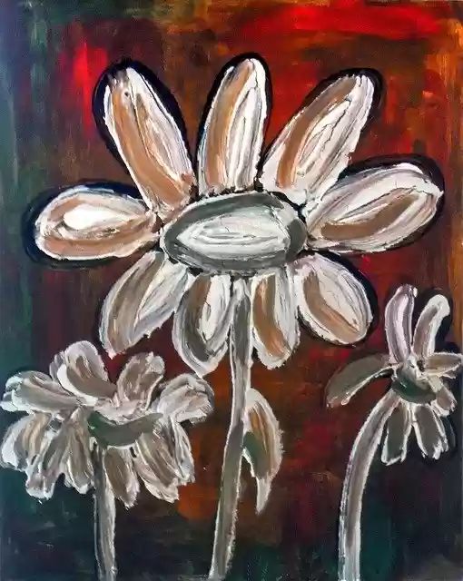 Free download Painted Daisies Acrylic Paint -  free illustration to be edited with GIMP free online image editor
