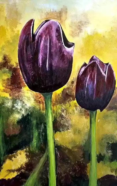Free download Painted Tulips Acrylic Paint -  free illustration to be edited with GIMP free online image editor