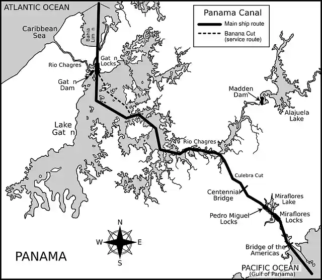 Free download Panama Canal Map Isthmus Of - Free vector graphic on Pixabay free illustration to be edited with GIMP free online image editor