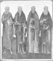 Free download Panel from a Saints Calendar (painted on both sides) free photo or picture to be edited with GIMP online image editor