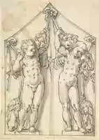 Free download Panel of Shutter Decoration of Two Putti with Garlands free photo or picture to be edited with GIMP online image editor