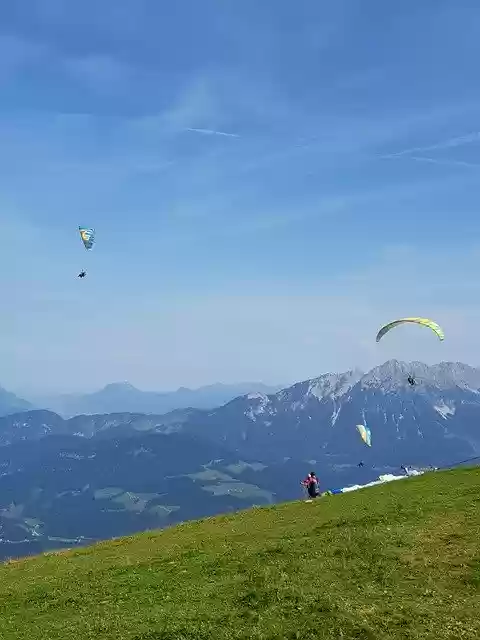 Free download Paragliding Summer Mountains -  free photo or picture to be edited with GIMP online image editor