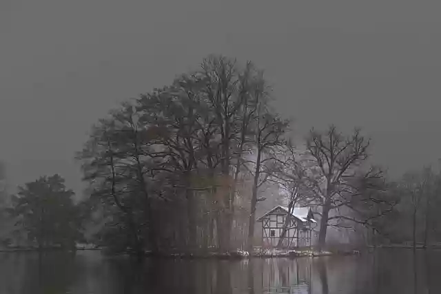 Free download park lake island fog snow free picture to be edited with GIMP free online image editor