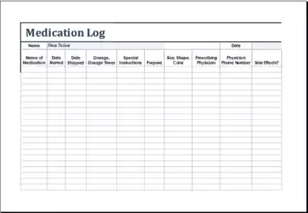 Téléchargement gratuit du modèle de journal des médicaments du patient DOC, XLS ou modèle PPT à modifier gratuitement avec LibreOffice en ligne ou OpenOffice Desktop en ligne