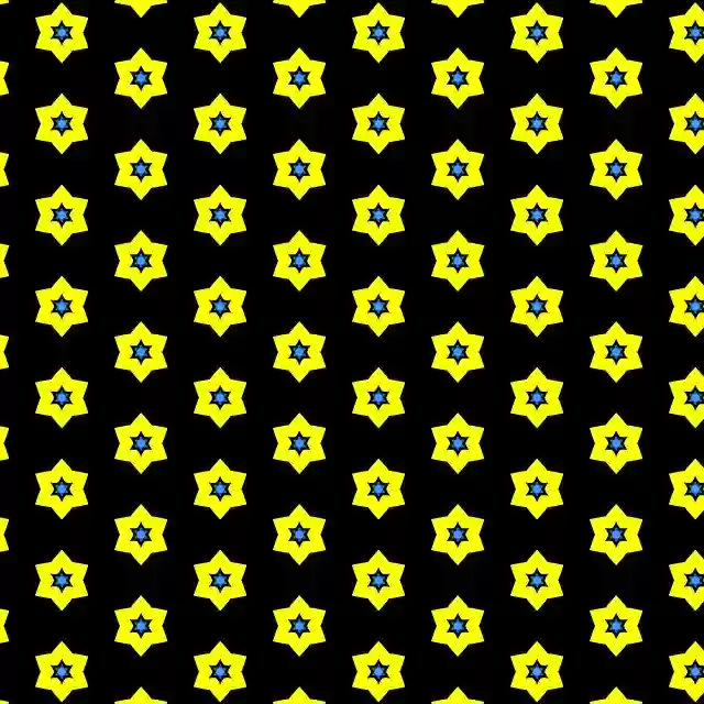 Free download Pattern Yellow Stars Black -  free illustration to be edited with GIMP free online image editor