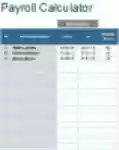 Free download Payroll Calculator DOC, XLS or PPT template free to be edited with LibreOffice online or OpenOffice Desktop online
