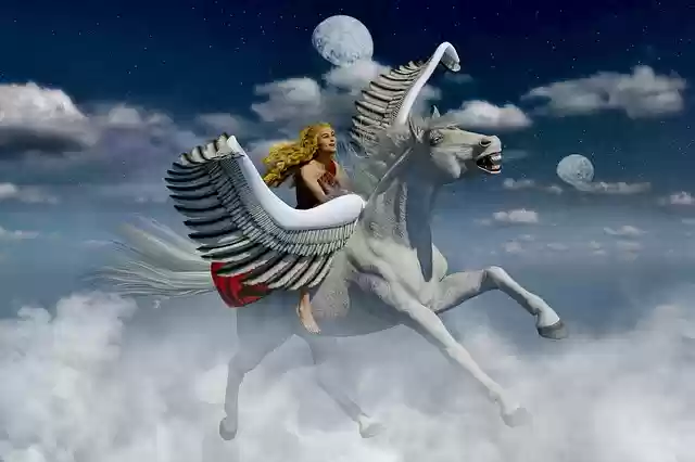 Free download pegasus girl 3d horse riding free picture to be edited with GIMP free online image editor