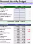 Free download Personal Monthly Budget DOC, XLS or PPT template free to be edited with LibreOffice online or OpenOffice Desktop online