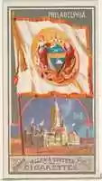 Free download Philadelphia, from the City Flags series (N6) for Allen & Ginter Cigarettes Brands free photo or picture to be edited with GIMP online image editor