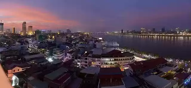 הורדה חינם Phnom Penh Cambodia Panorama - תמונה או תמונה בחינם לעריכה עם עורך התמונות המקוון GIMP