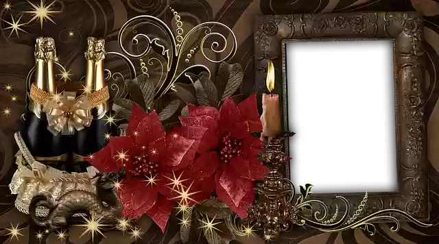 Free download Photo Frame Champagne -  free illustration to be edited with GIMP free online image editor