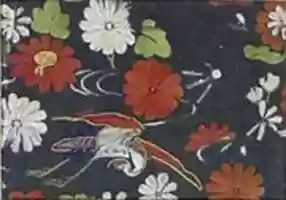 Free download Piece from a Kosode with Crane and Chrysanthemums free photo or picture to be edited with GIMP online image editor