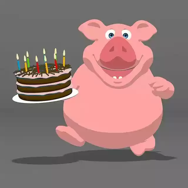 Free download Pig Birthday Cake -  free illustration to be edited with GIMP free online image editor